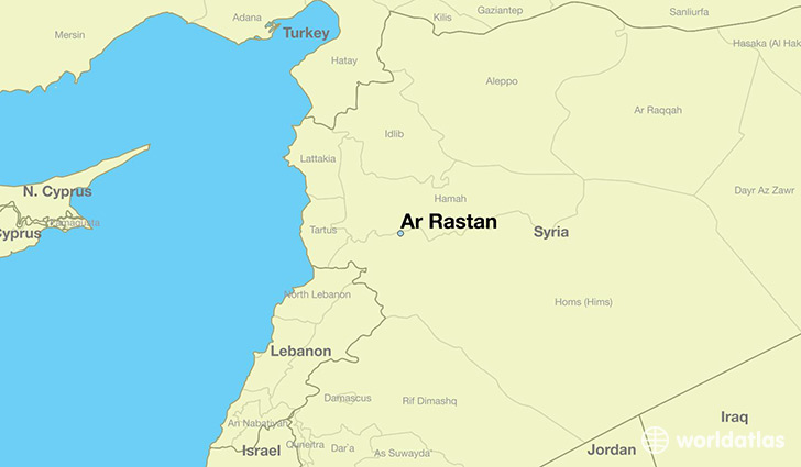 map showing the location of Ar Rastan