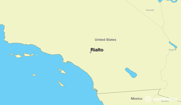 map showing the location of Rialto