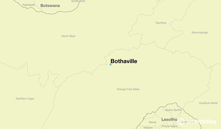 map showing the location of Bothaville