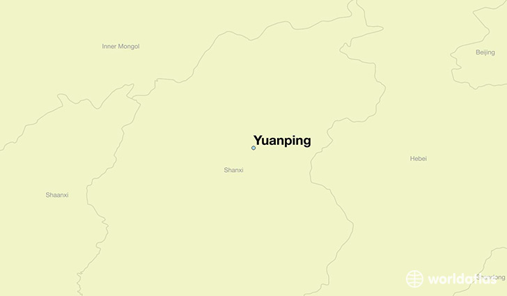 map showing the location of Yuanping