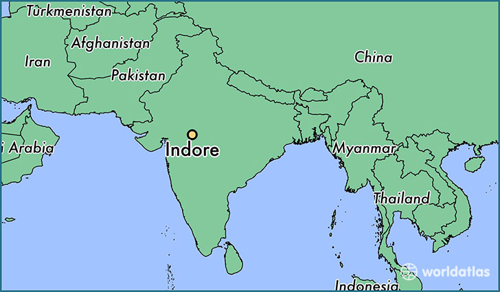 map showing the location of Indore