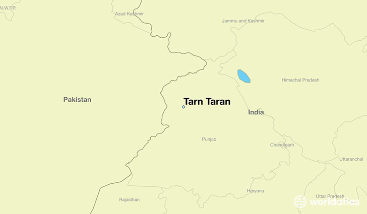 map showing the location of Tarn Taran