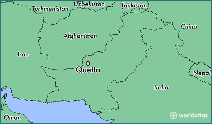 map showing the location of Quetta