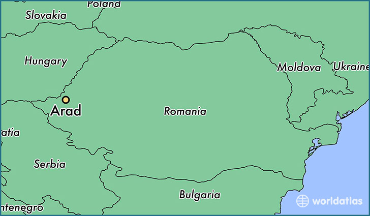 map showing the location of Arad