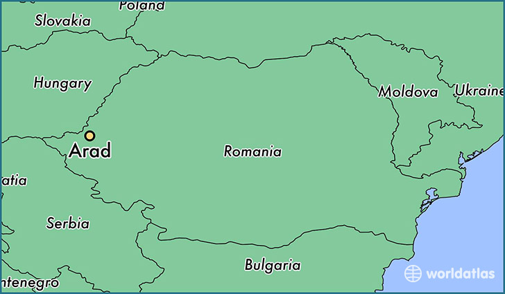 map showing the location of Arad