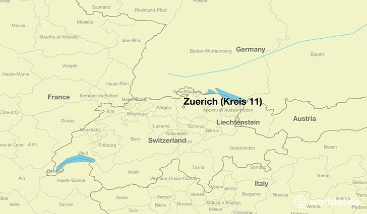 map showing the location of Zuerich Kreis