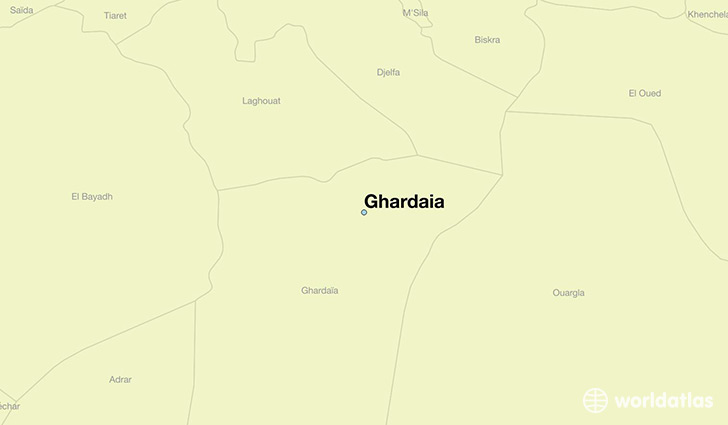 map showing the location of Ghardaia