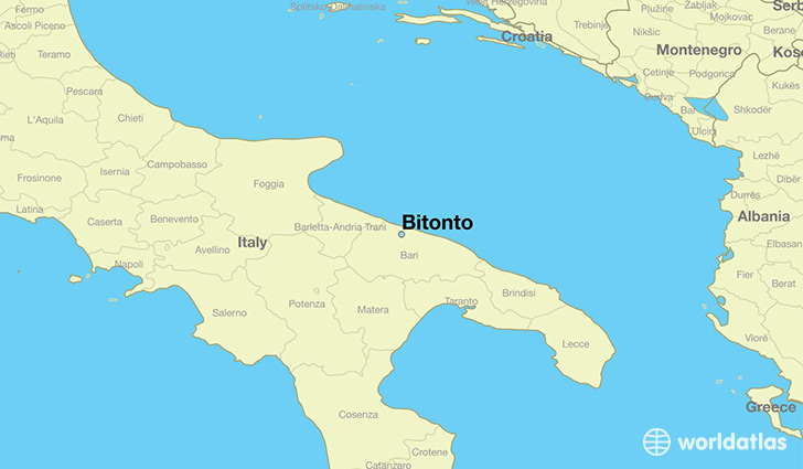 map showing the location of Bitonto
