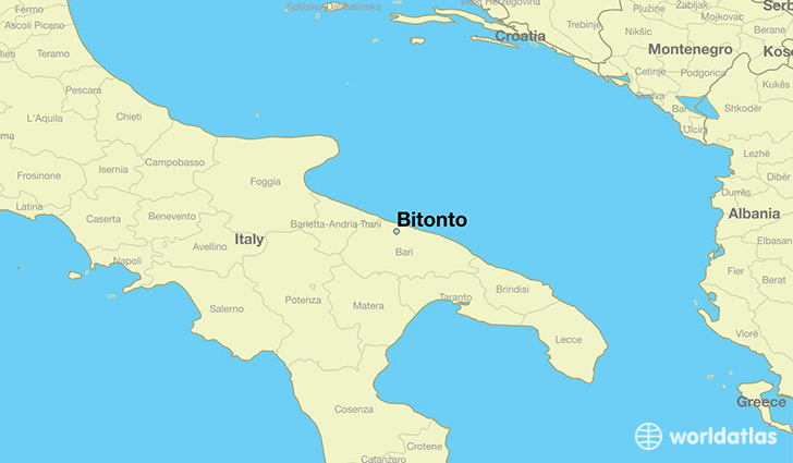 map showing the location of Bitonto