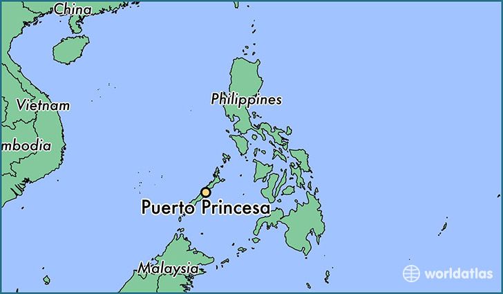 map showing the location of Puerto Princesa