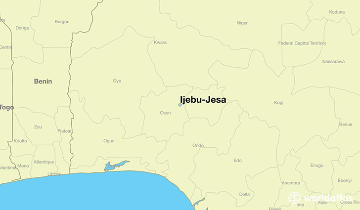 map showing the location of Ijebu-Jesa