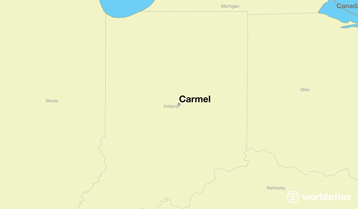 map showing the location of Carmel