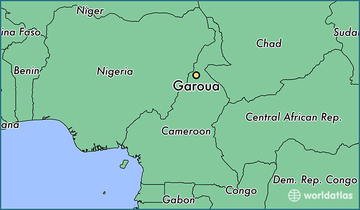 map showing the location of Garoua