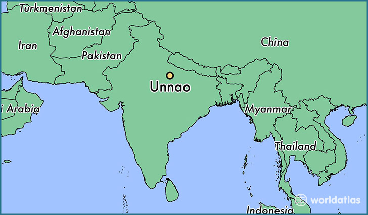 map showing the location of Unnao