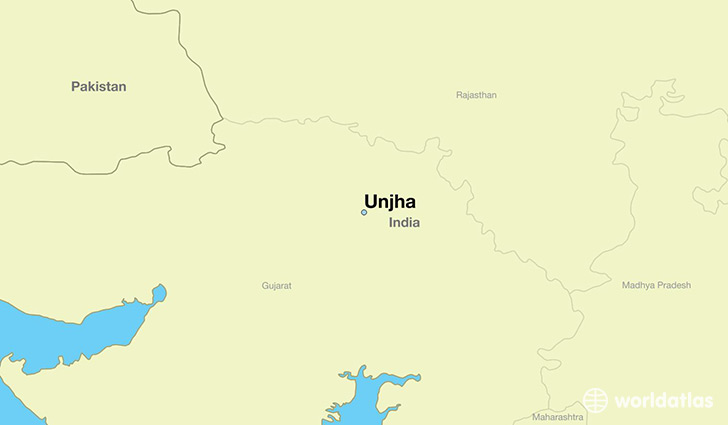 map showing the location of Unjha