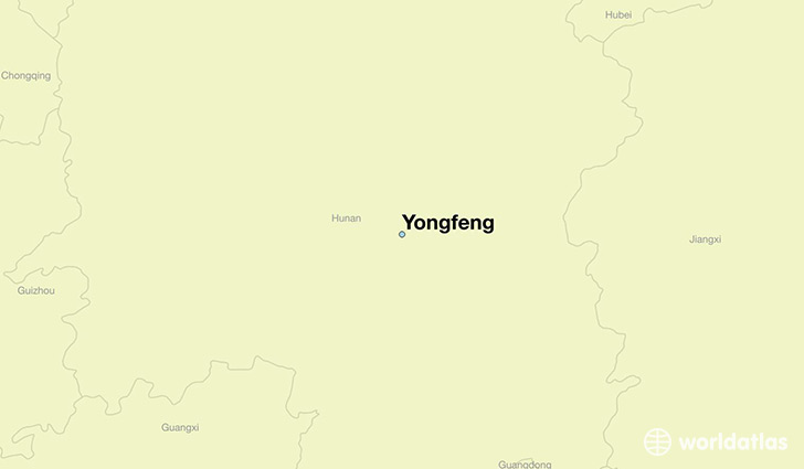map showing the location of Yongfeng