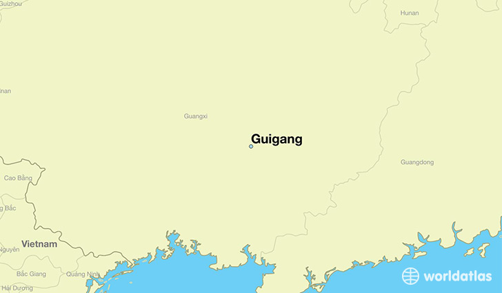 map showing the location of Guigang