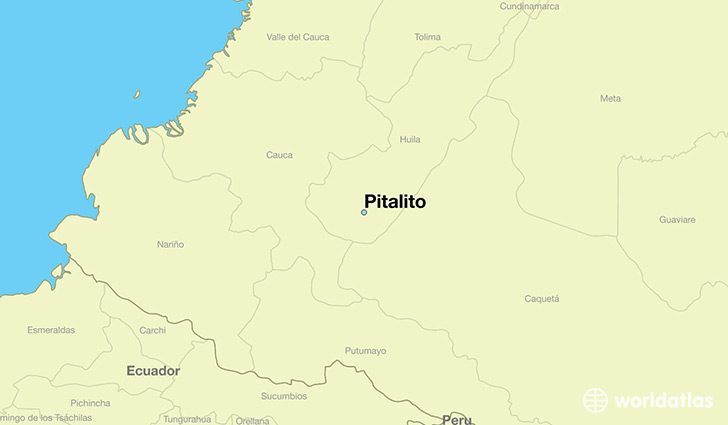 map showing the location of Pitalito