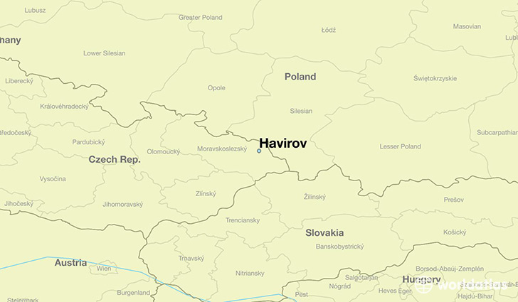 map showing the location of Havirov