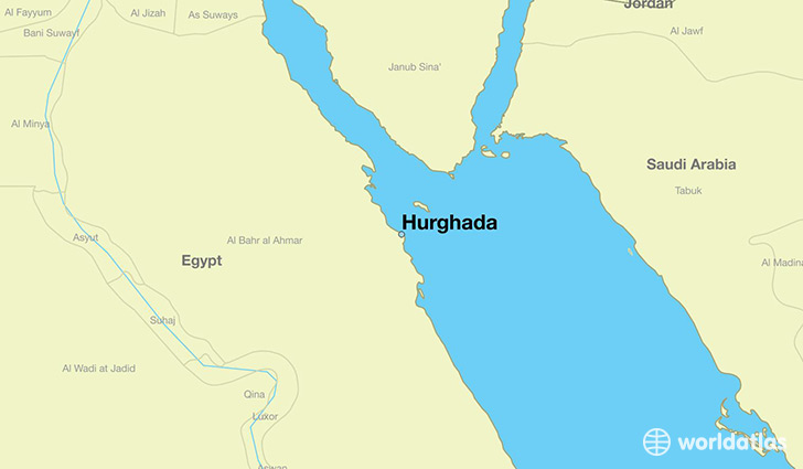 map showing the location of Hurghada