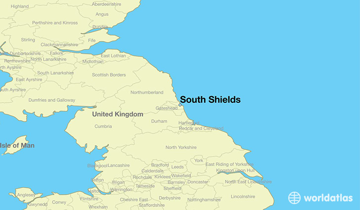 map showing the location of South Shields