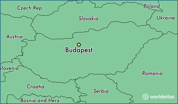 map showing the location of Budapest