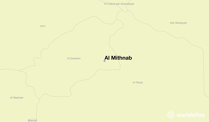 map showing the location of Al Mithnab