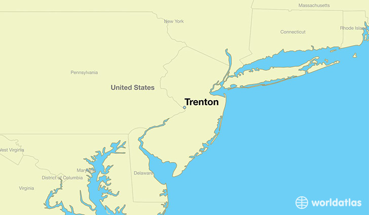 map showing the location of Trenton