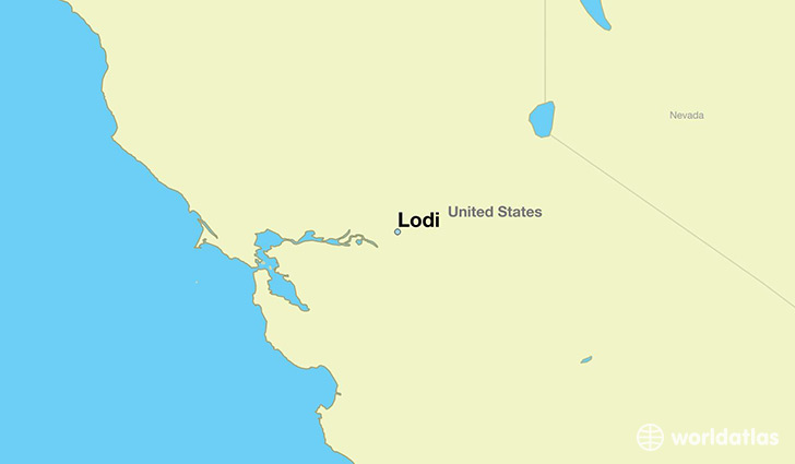 map showing the location of Lodi