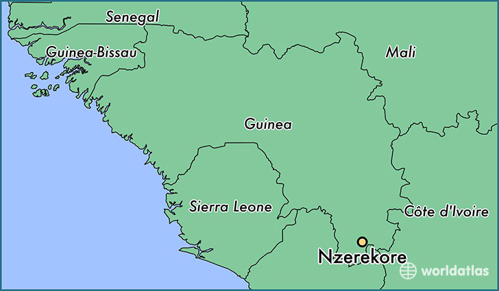 map showing the location of Nzerekore