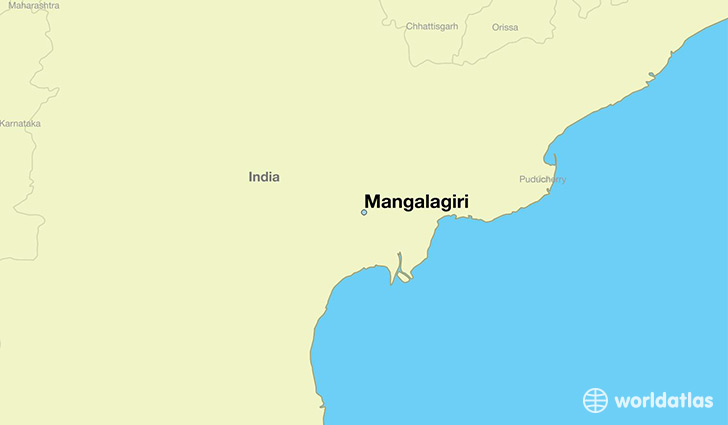 map showing the location of Mangalagiri