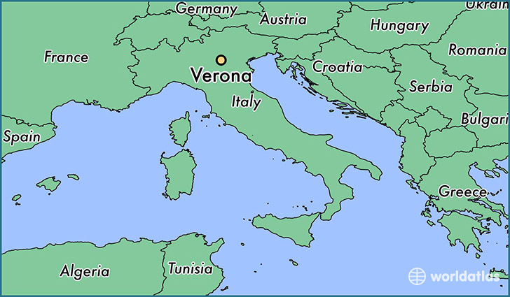 map showing the location of Verona