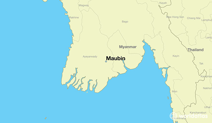 map showing the location of Maubin