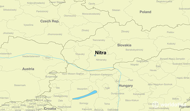 map showing the location of Nitra
