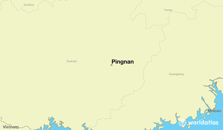 map showing the location of Pingnan