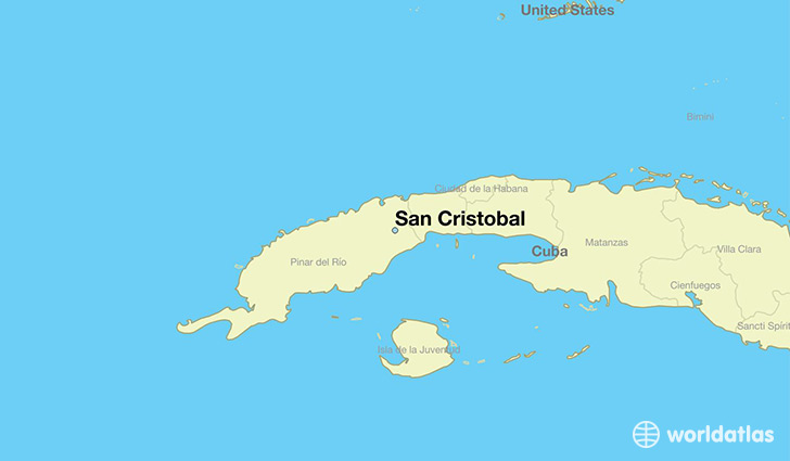 map showing the location of San Cristobal
