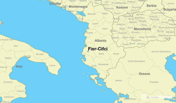 map showing the location of Fier-Cifci