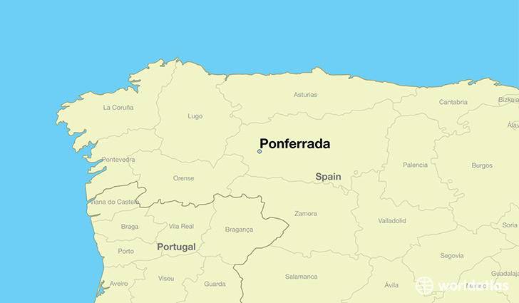 map showing the location of Ponferrada