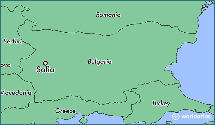 map showing the location of Sofia