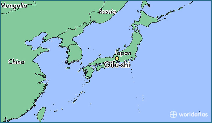 map showing the location of Gifu-shi