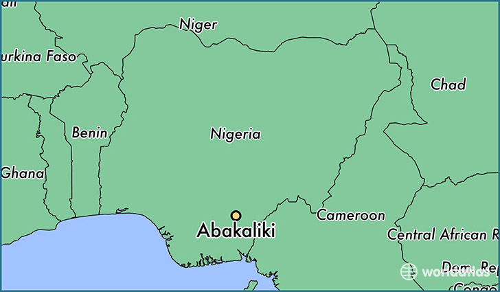 map showing the location of Abakaliki