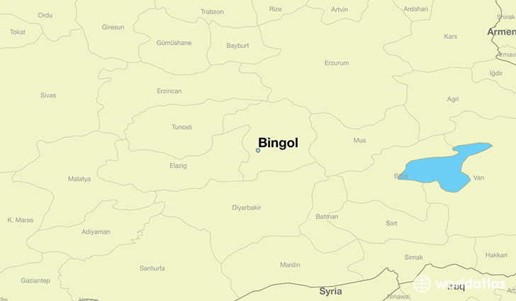 map showing the location of Bingol