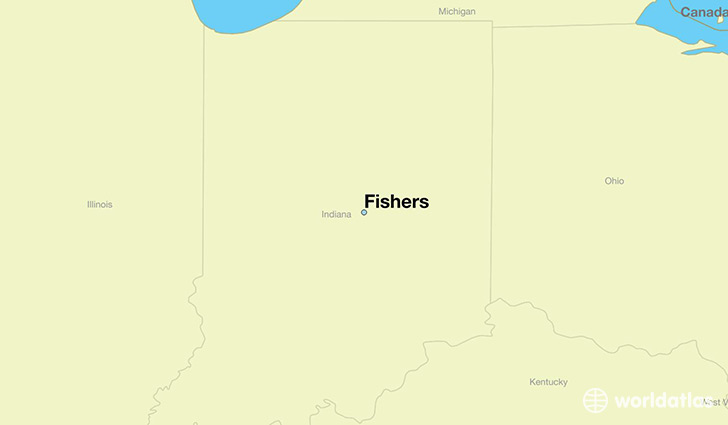 map showing the location of Fishers