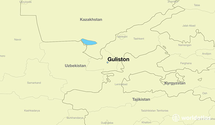 map showing the location of Guliston