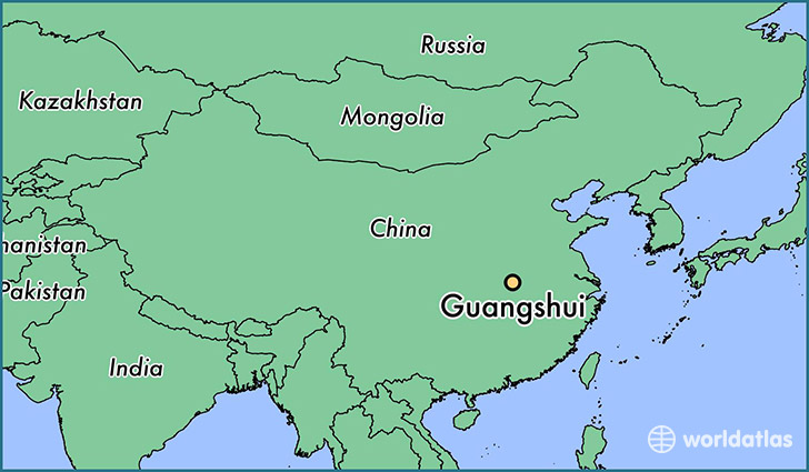 map showing the location of Guangshui