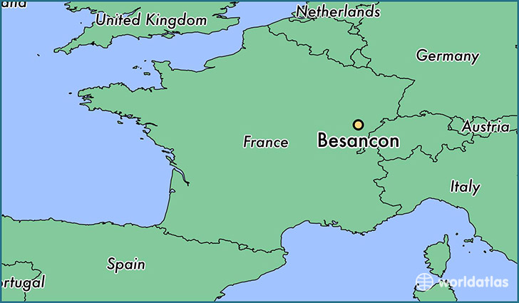 map showing the location of Besancon