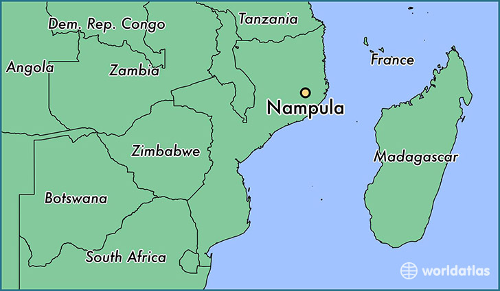 map showing the location of Nampula