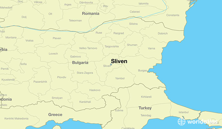 map showing the location of Sliven