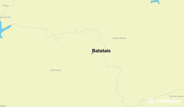 map showing the location of Batatais