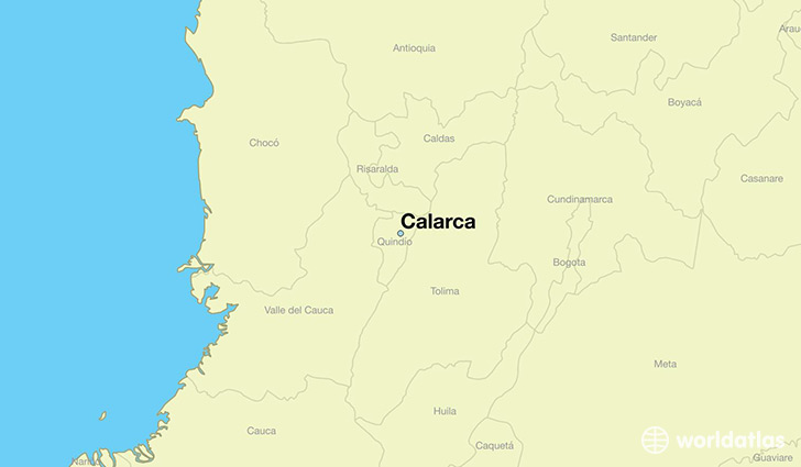 map showing the location of Calarca
